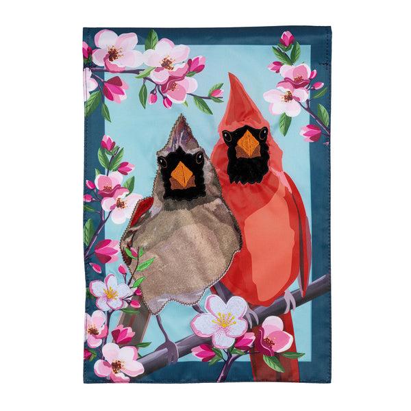Plow & Hearth Cardinal Couple Applique Garden Flag