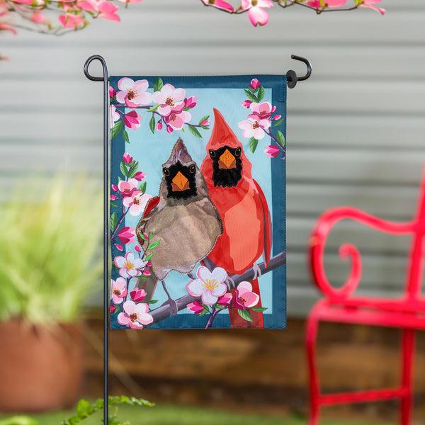 plow & hearth Cardinal Couple Applique Garden Flag