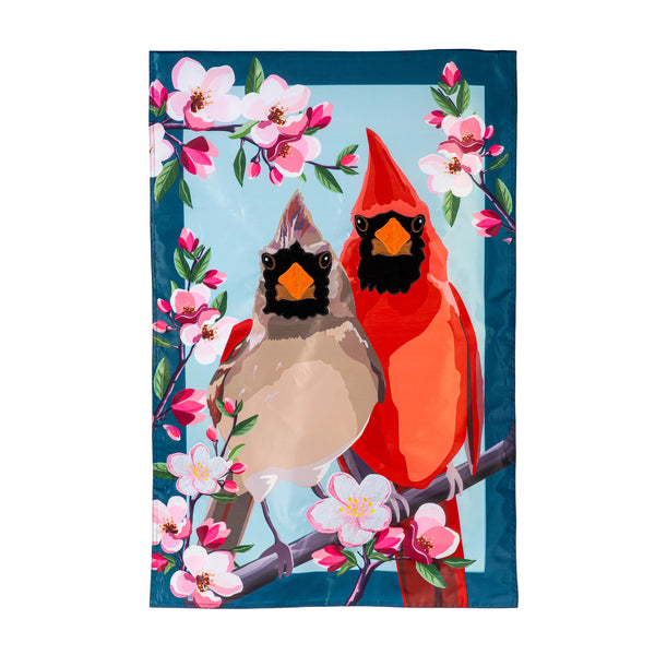 Plow & Hearth Cardinal Couple Applique House Flag