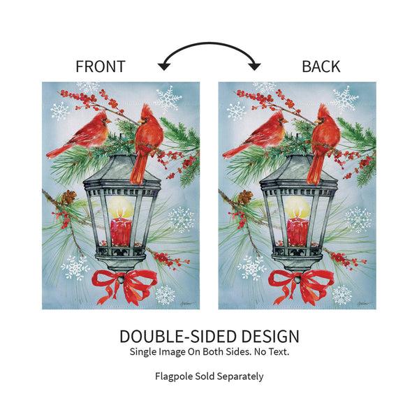 Plow & Hearth Cardinal Lantern Suede Garden Flag