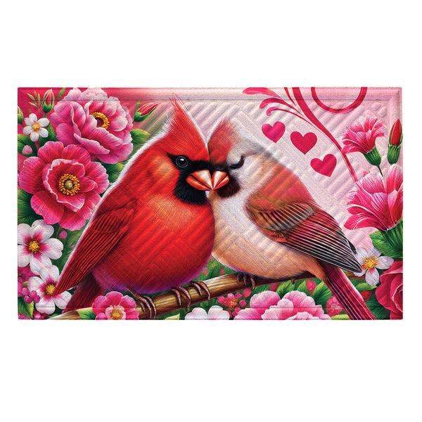 Plow & Hearth Cardinal Lovers Embossed Mat