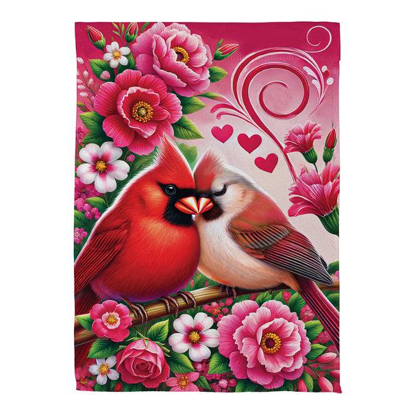 Plow & Hearth Cardinal Lovers Suede Garden Flag