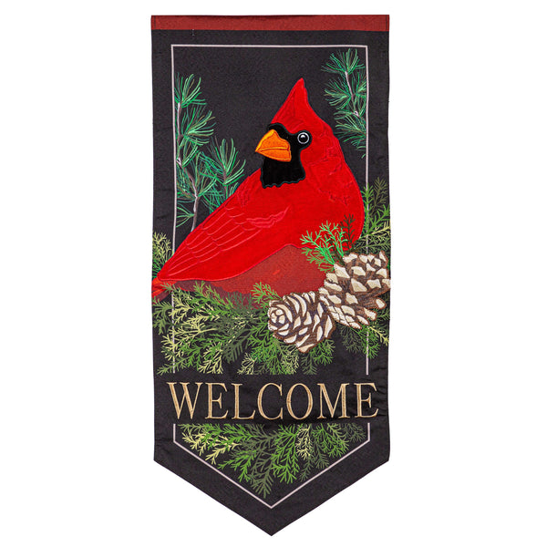 Plow & Hearth Cardinal Welcome Pennant Flag
