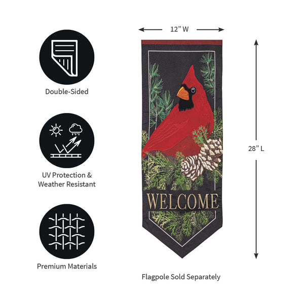 Plow & Hearth Cardinal Welcome Pennant Flag