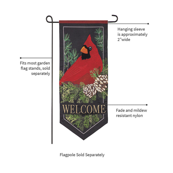 Plow & Hearth Cardinal Welcome Pennant Flag