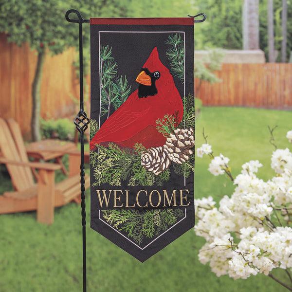 plow & hearth Cardinal Welcome Pennant Flag