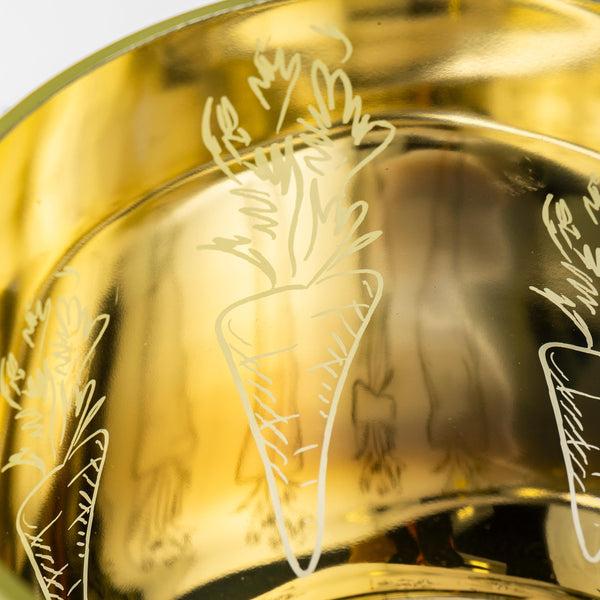 Plow & Hearth Carrot-Etched Glass Hurricane Large