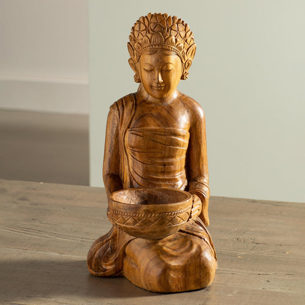 plow & hearth Carved Wood Lakshmi