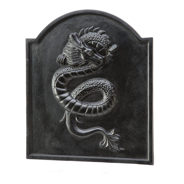 Plow & Hearth Cast Iron Fireback With Dragon Design