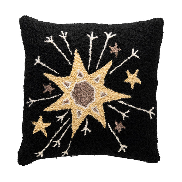 Plow & Hearth Celestial Starburst Wool Accent Pillow