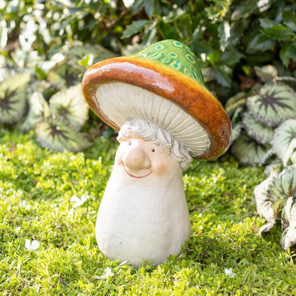 plow & hearth Ceramic Mushroom Man Statue
