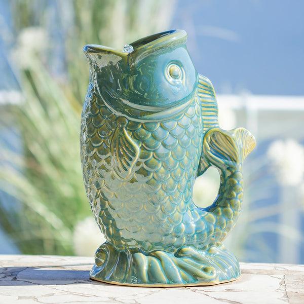plow & hearth Ceramic Tabletop Fish Fountain