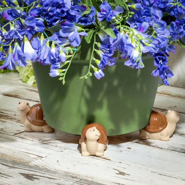 plow & hearth Ceramic Turtle Planter Feet Set of 3