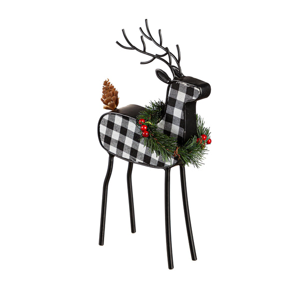 Plow & Hearth Checkered Deer Table Décor Set Of 3