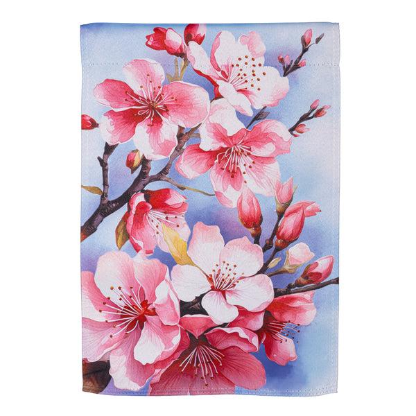 plow & hearth Cherry Blossom Suede Garden Flag