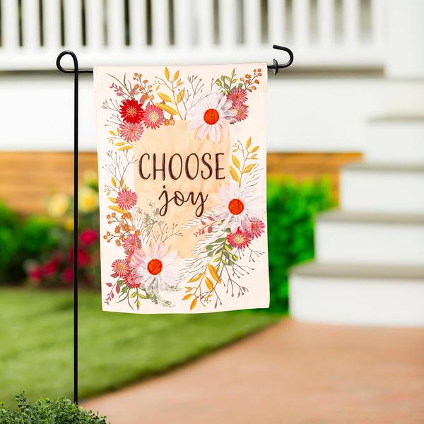 plow & hearth Choose Joy Applique Garden Flag