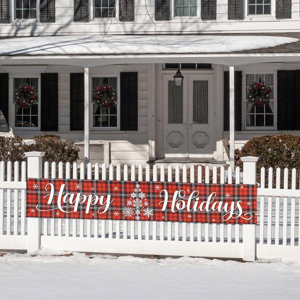 plow & hearth Christma Ornament Fence Banner