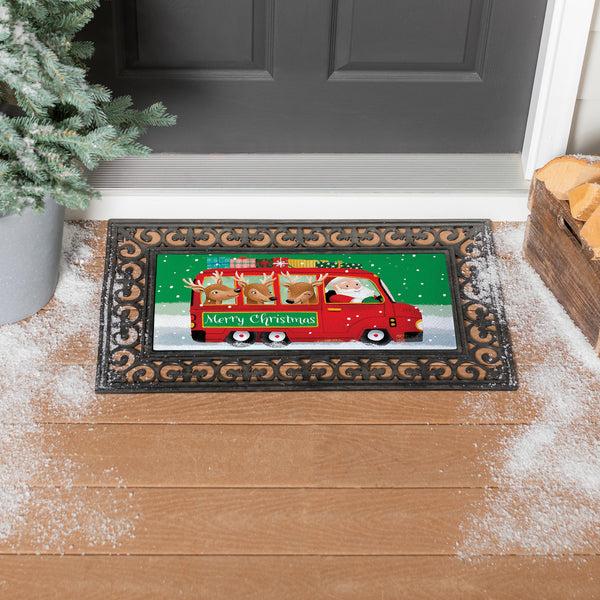 plow & hearth Christmas Bus Sassafras Switch Mat