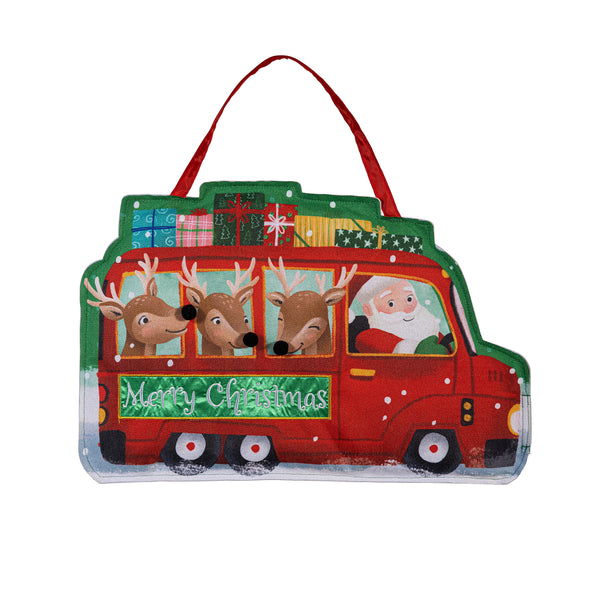 Plow & Hearth Christmas Bus Shaped Door Décor