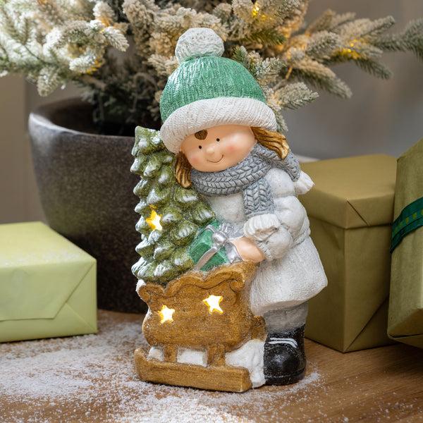 Plow & Hearth Christmas LED Kids Décor Set Of 2