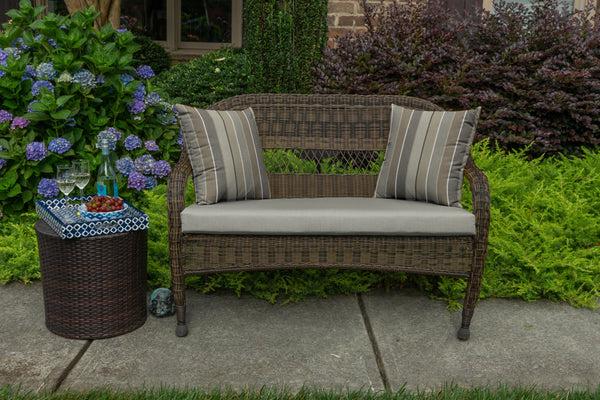 Plow & Hearth Classic Wicker Bench Polyester Cushion