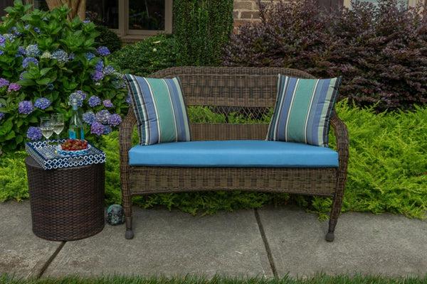 plow & hearth Classic Wicker Bench Polyester Cushion
