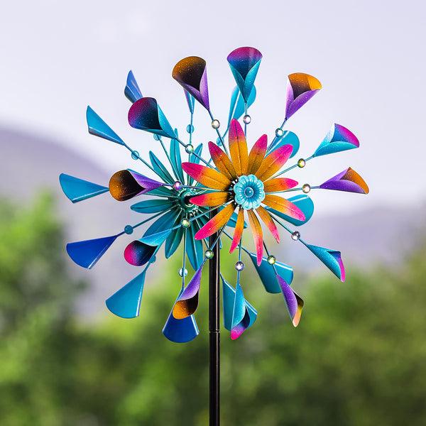 Plow & Hearth Colorful Calla Lily Metal Wind Spinner