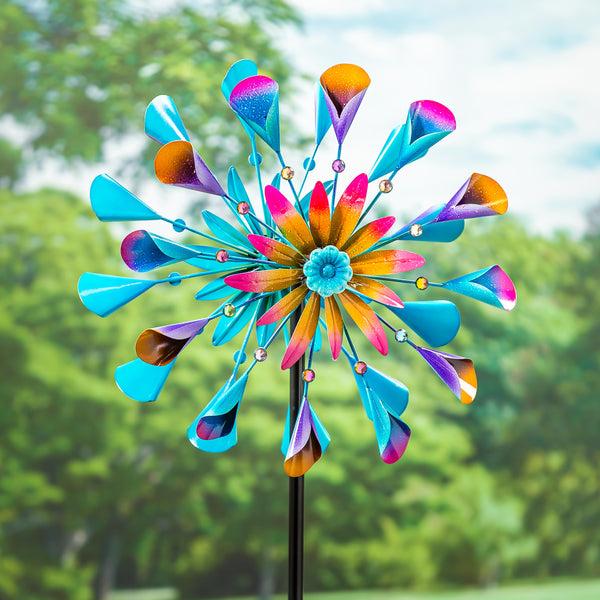 plow & hearth Colorful Calla Lily Metal Wind Spinner