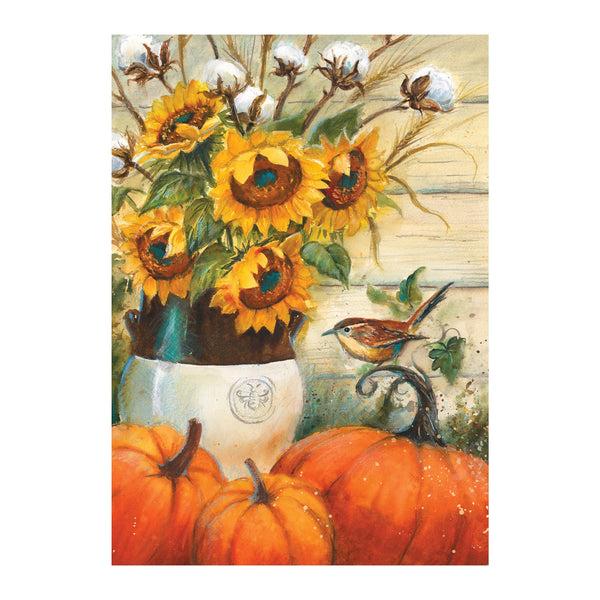 Plow & Hearth Cotton & Sunflowers Suede Garden Flag
