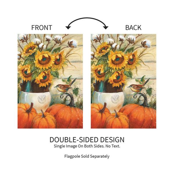 Plow & Hearth Cotton & Sunflowers Suede Garden Flag