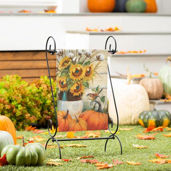 plow & hearth Cotton & Sunflowers Suede Garden Flag