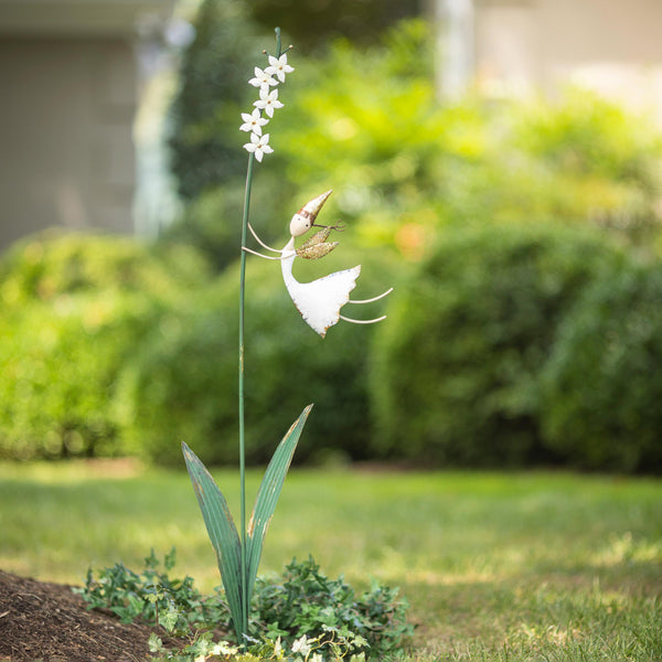 plow & hearth Cream Storybook Fairy Metal Stake