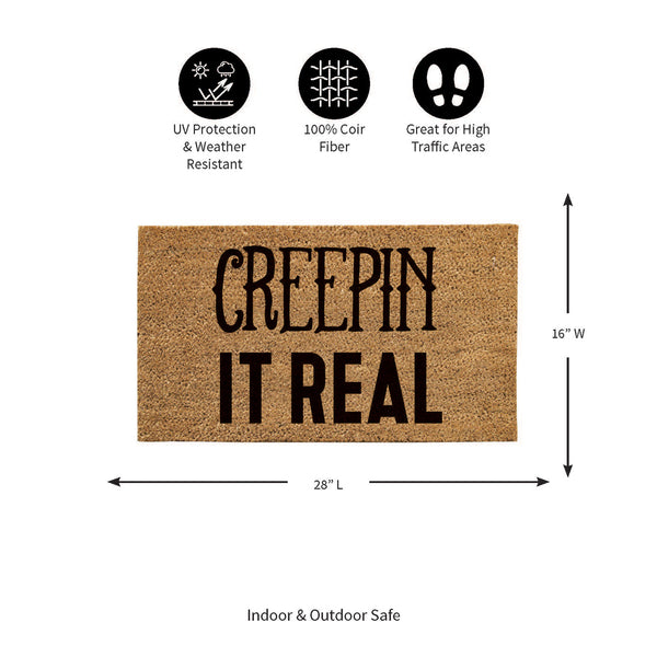 Plow & Hearth Creepin It Real Coir Doormat 28"x16"