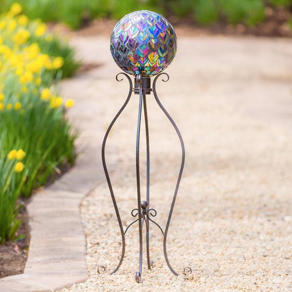 Plow & Hearth Curlicue Metal Gazing Ball Stand