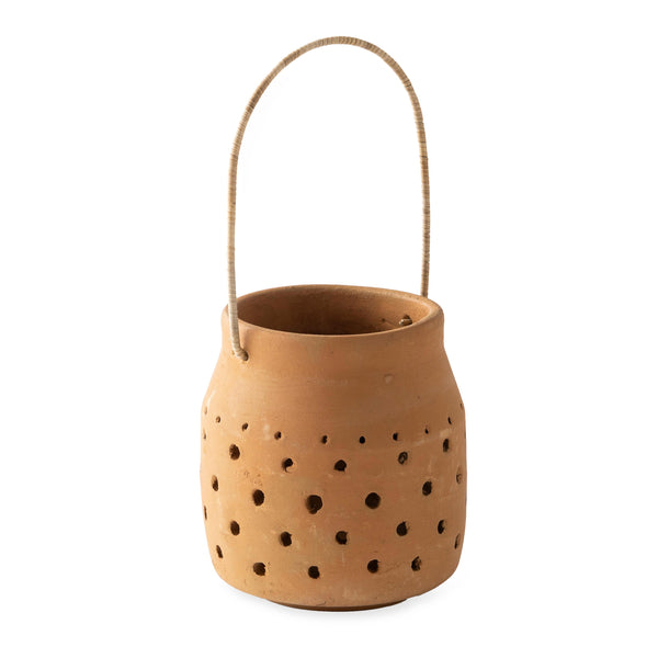 Plow & Hearth Cut-Out Dots Clay Lantern