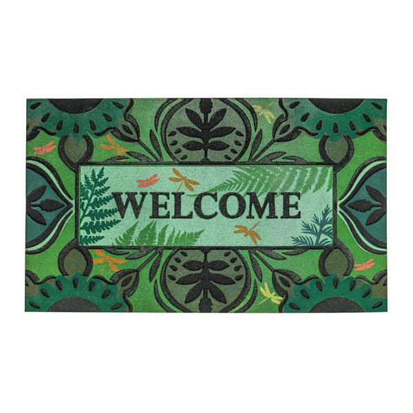 plow & hearth Delicate Greenery Flocked Floor Mat