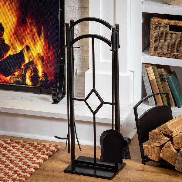 plow & hearth Diamond 5 Piece Fireplace Toolset
