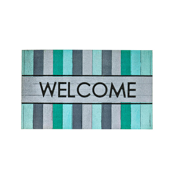 plow & hearth Distressed Wood Flocked Floor Mat