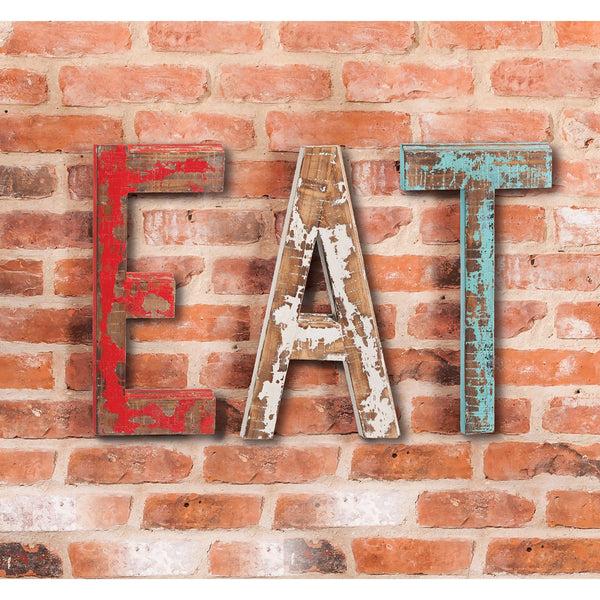 plow & hearth Distressed Wooden EAT Wall Décor Set