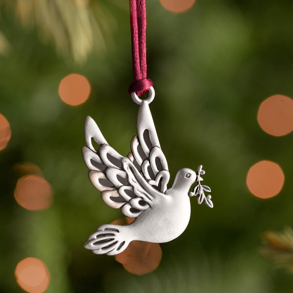 plow & hearth Dove Ornament Solid Pewter
