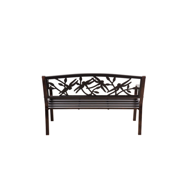 Plow & Hearth Dragonfly Metal Garden Bench Bronze