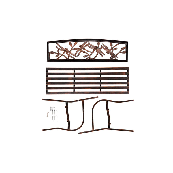 Plow & Hearth Dragonfly Metal Garden Bench Bronze