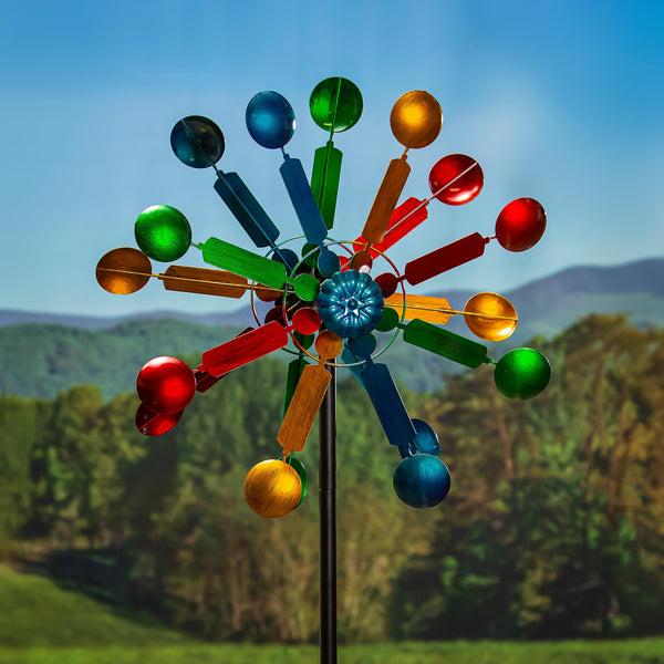 plow & hearth Dual Sided Asterisk Wind Spinner Multi