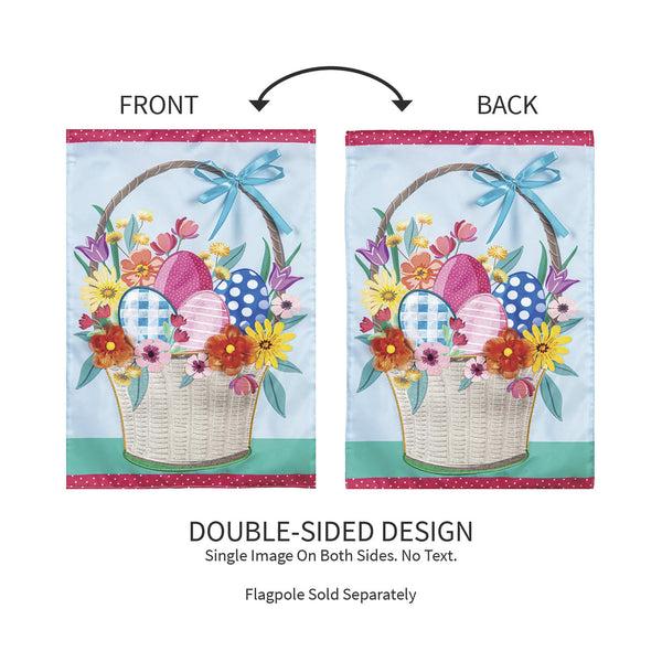 Plow & Hearth Easter Basket Applique Garden Flag
