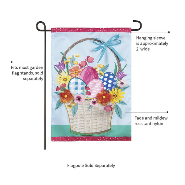 Plow & Hearth Easter Basket Applique Garden Flag