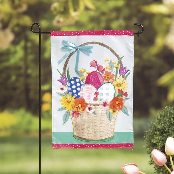plow & hearth Easter Basket Applique Garden Flag