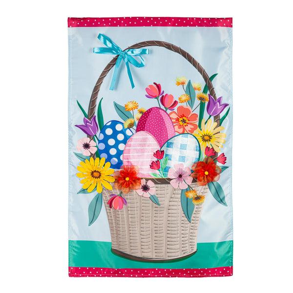 plow & hearth Easter Basket Applique House Flag