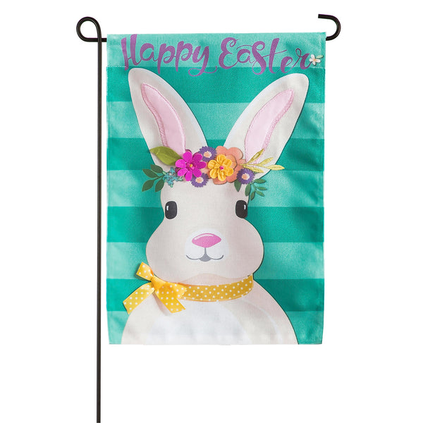 plow & hearth Easter Bunny Burlap Garden Flag