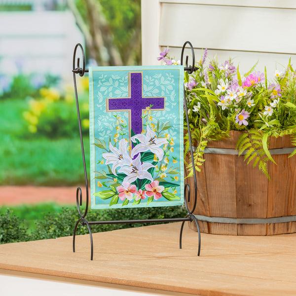 Plow & Hearth Easter Cross Applique Garden Flag