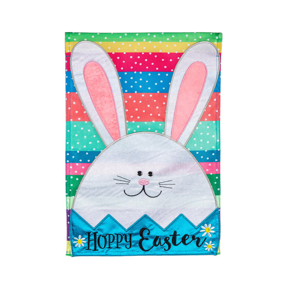 plow & hearth Easter Egg Bunny Applique Garden Flag